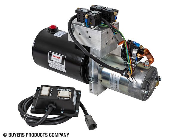 Buyers Products Company PU3593LR 4-Way/3-Way Dc Power Unit-Electric Controls Horizontal 0.75 Gallon Reservoir