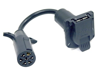 Buyers Products Company TC1077P 7-Way Round To 7-Way Flat Trailer Connector Adapter - Prewired 3 Inch Connection