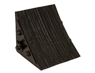 Buyers Products Company WC0888 Heavy Duty Rubber Wheel Chock With Retaining Bracket For Chains 8.75X8X8 Inch