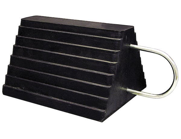 Buyers Products Company WC1086UWH Heavy Duty Rubber Wheel Chock With U-Wire Handle 9.63X7.5X5.88 Inch