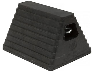 Buyers Products Company WC6810L Heavy Duty Rubber Wheel Chock With Recessed Chain Eye 10X8X6 Inch