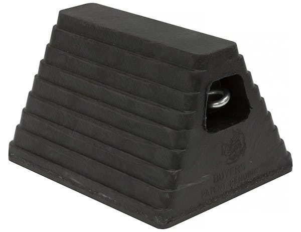 Buyers Products Company WC6810L Heavy Duty Rubber Wheel Chock With Recessed Chain Eye 10X8X6 Inch