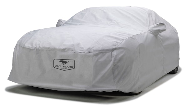 Covercraft Custom Car Covers C10136FD60AC Custom 5-Layer Softback All Climate Car Cover with Mustang 60th Anniversary logo