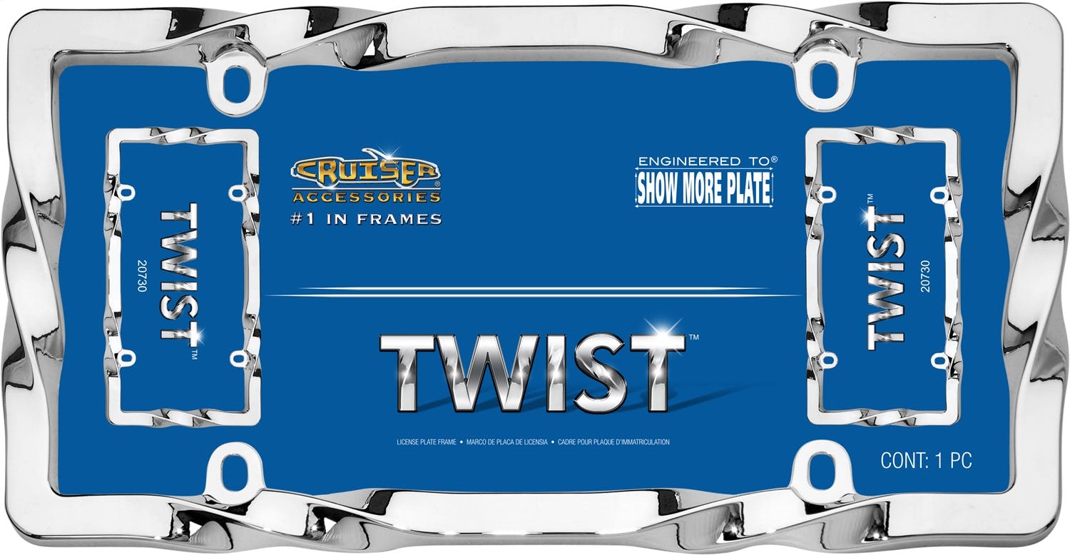 Cruiser Accessories 20730 Twist License Plate Frame (Chrome)