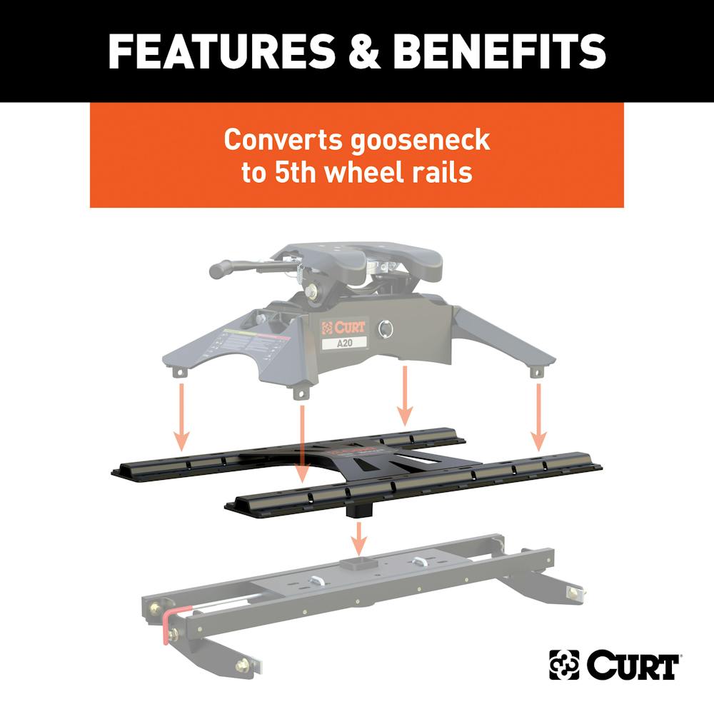 CURT 16310 X5 Gooseneck-to-5th-Wheel Adapter Plate with ...