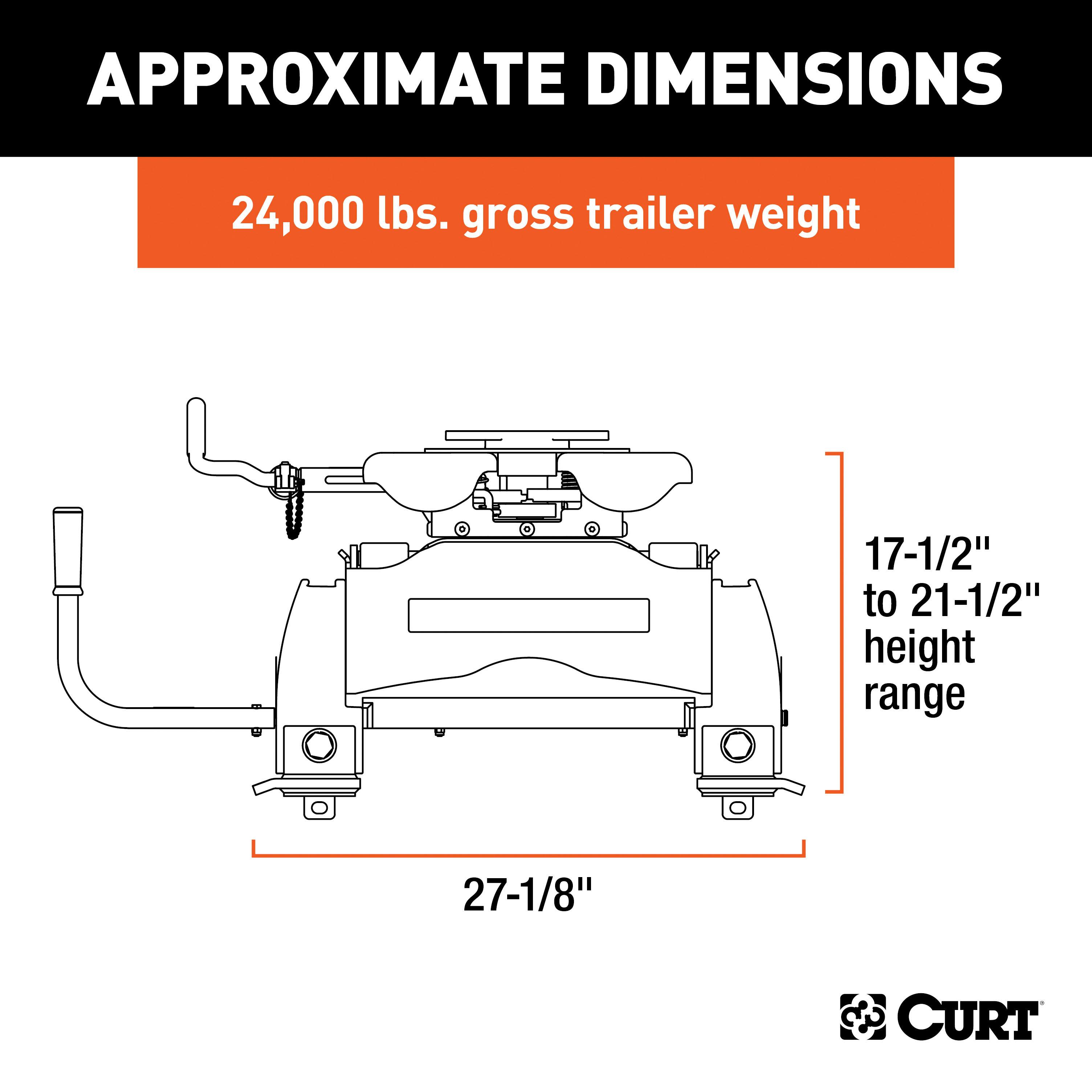 CURT 16546 Q24 Sliding 5th Wheel Hitch, 24,000 lbs.