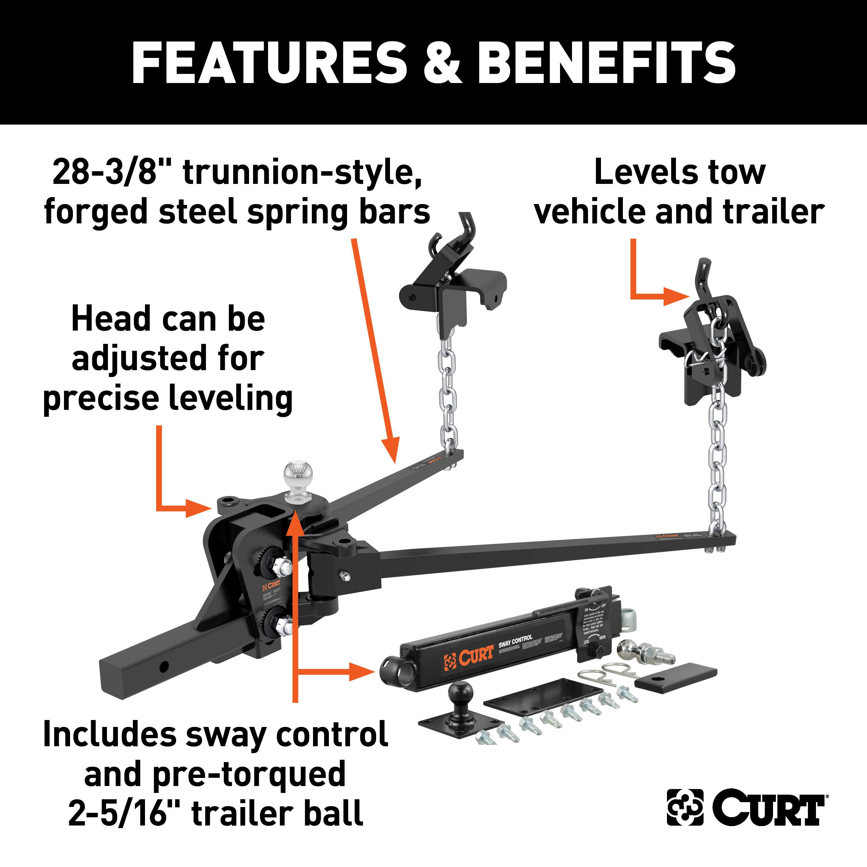 Weight distribution hitch with auto deals leveling