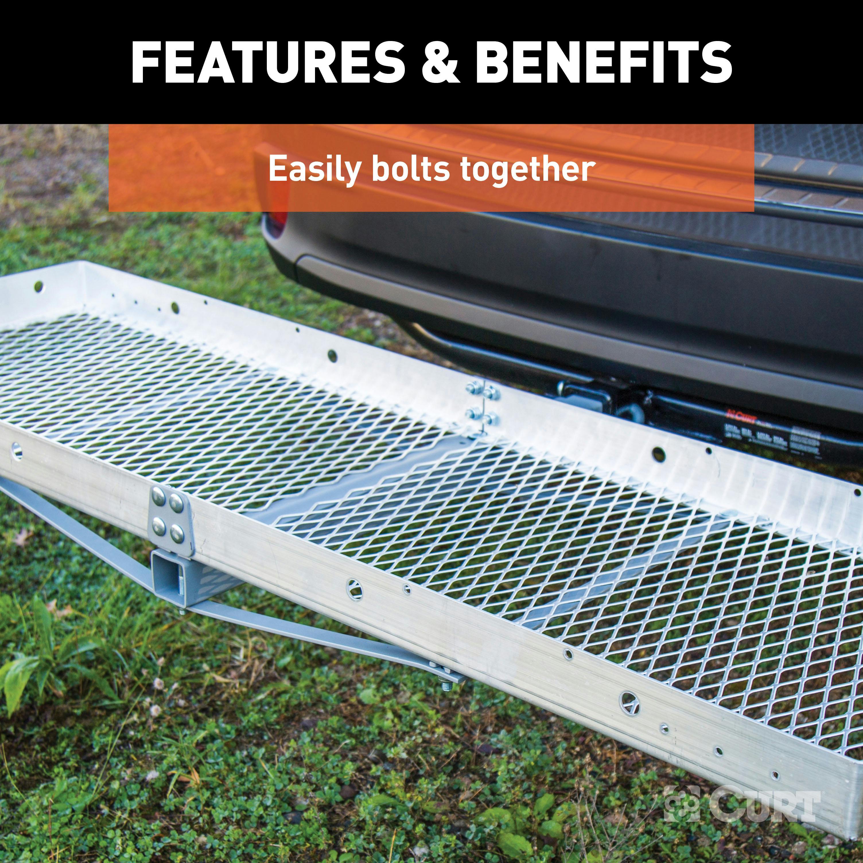 Folding aluminum discount hitch cargo carrier