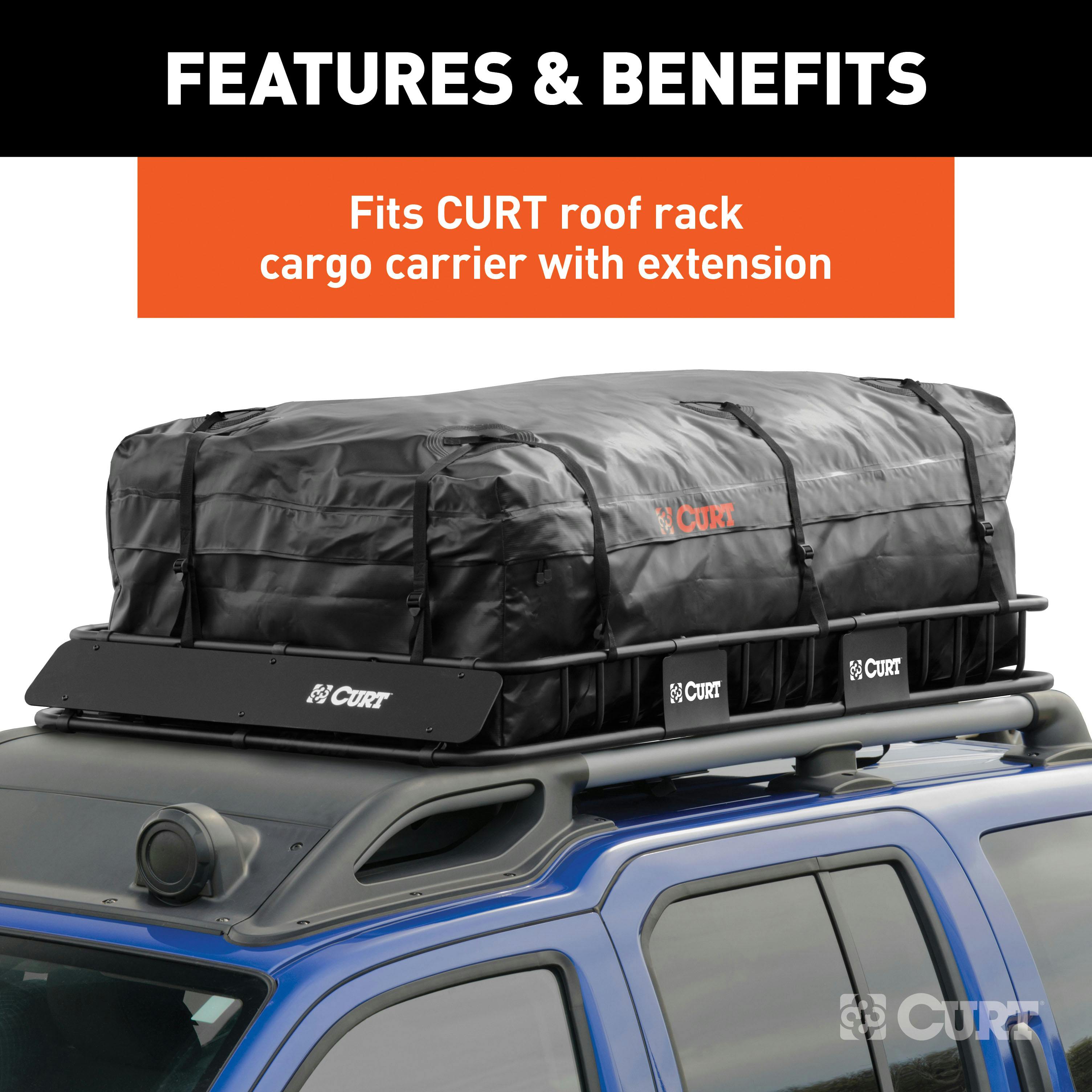 CURT 18221 59 x 34 x 21 Weather-Resistant Vinyl Roof Rack Cargo Bag