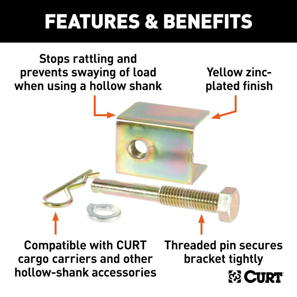 CURT 22321 AntiRattle Hitch Pin and Shim (Fits 2" Receiver with 1/2" Hole)