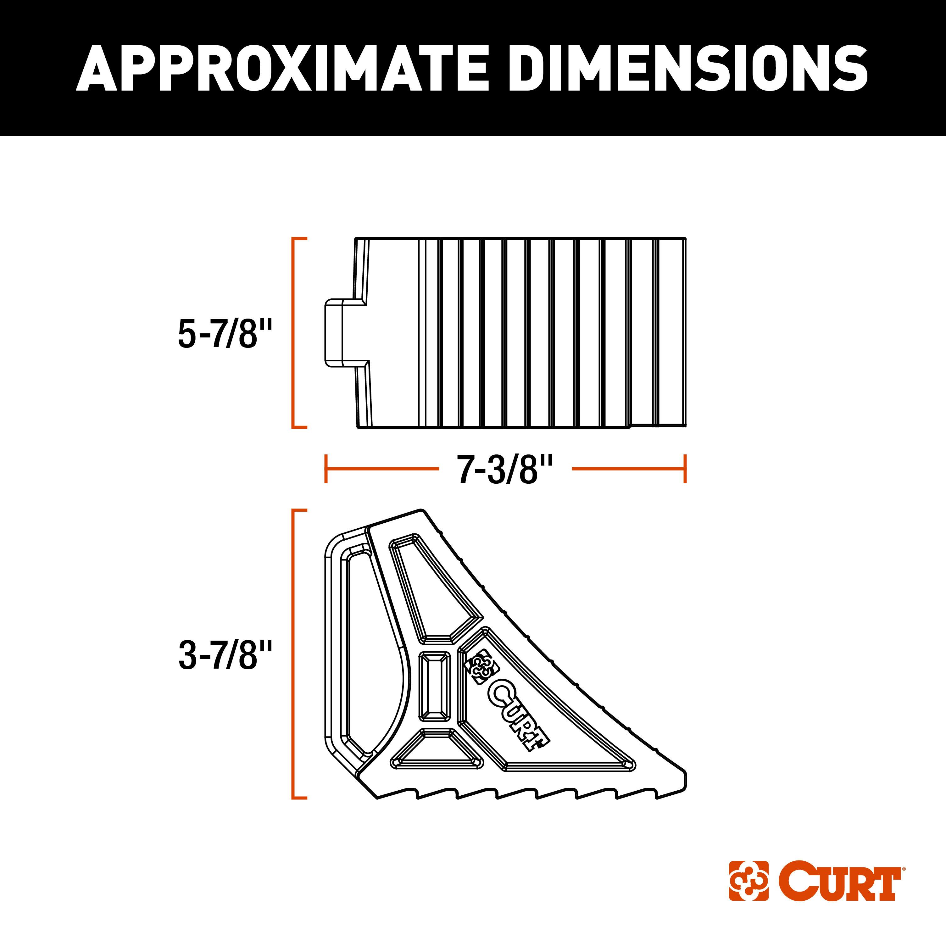 CURT 22803 HD Wheel Chock with Mounting Bracket