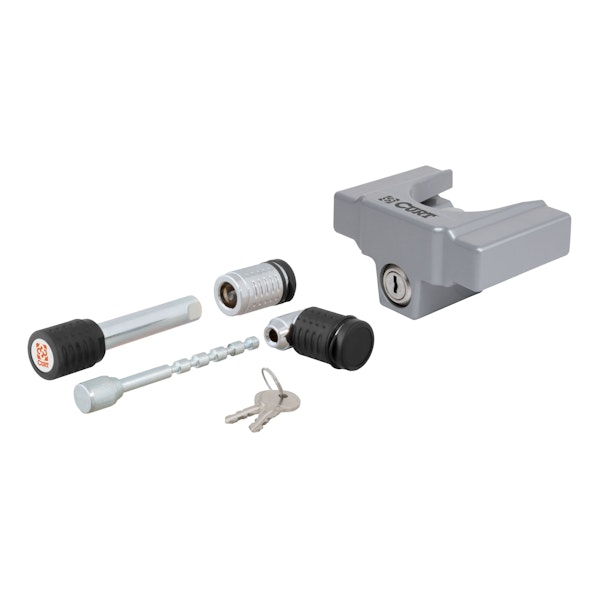 CURT 23086 Hitch & Coupler Lock Set (2 Receiver, 1/2 to 2-1/2 Latch, 1-7/8 & 2 Lip)