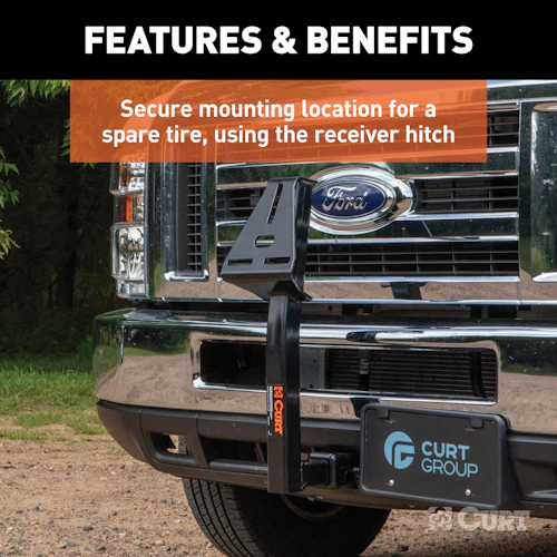 Heavy Duty RV & Truck Spare Tire Mount - Fits All 2 Inch Receiver Hitches, Steel Construction
