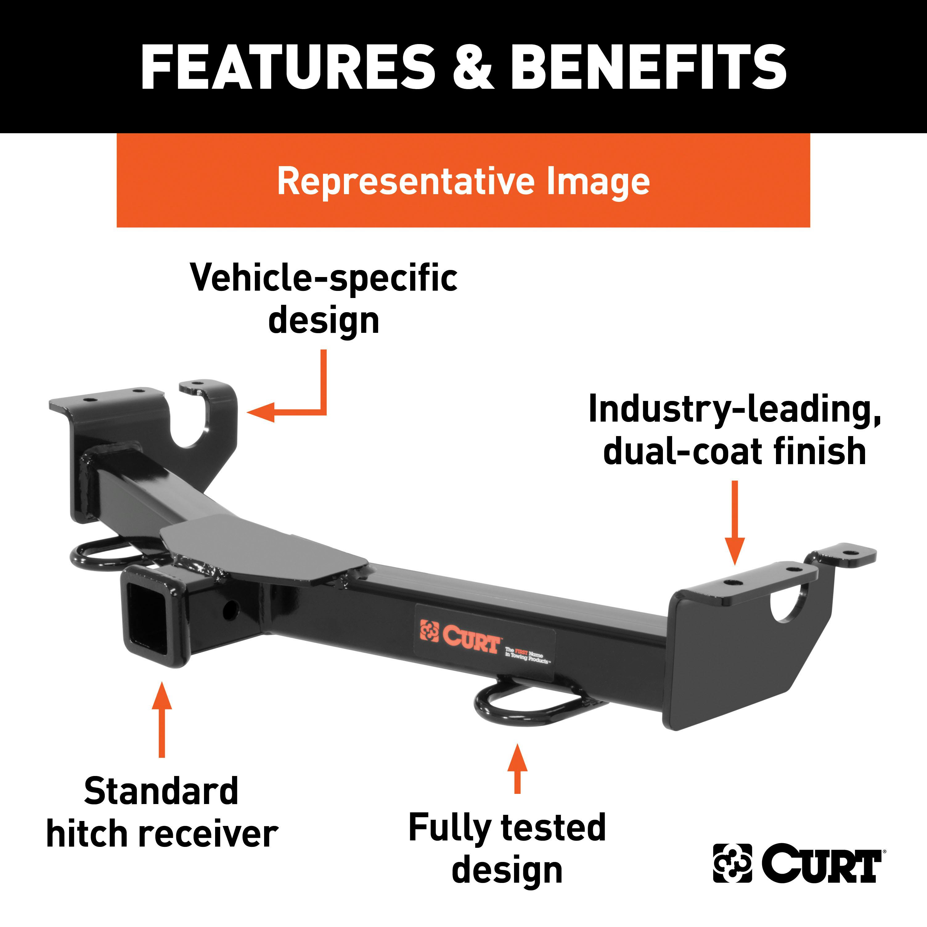 CURT 31049 2 Front Receiver Hitch, Select Ford Expedition, F-150