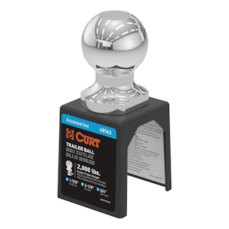 CURT 40163 1-7/8" Trailer Ball (3/4" x 2-1/8" Shank, 2,000 lbs., Chrome, Packaged)