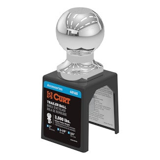 CURT 40165 2" Trailer Ball (3/4" x 2-1/8" Shank, 3,500 lbs., Chrome, Packaged)