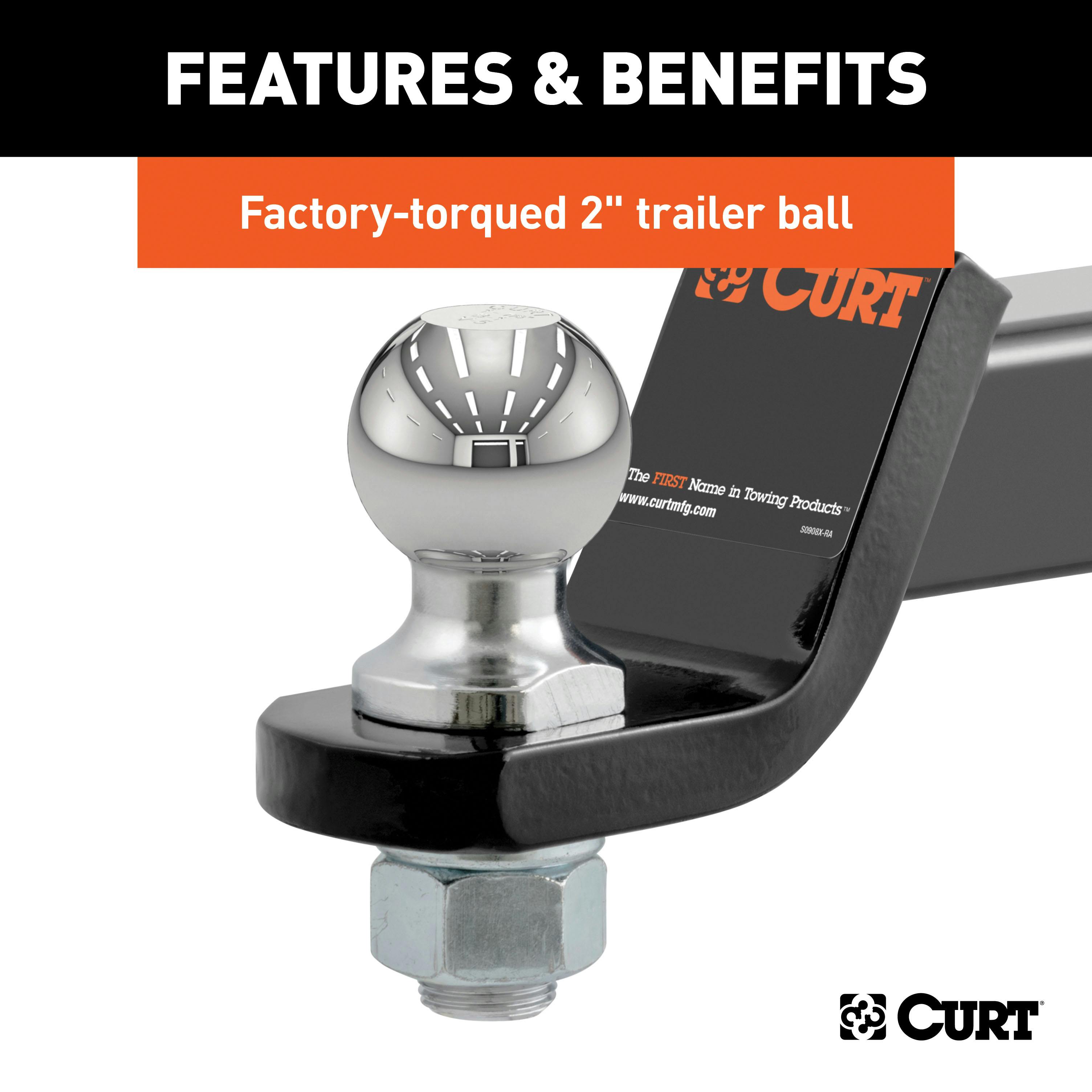 CURT 45036 Loaded Ball Mount with 2 Ball (2 Shank, 7,500 lbs., 2 Drop)