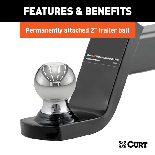 CURT 45142 Towing Starter Kit with 2 Ball (2 Shank, 7,500 lbs, 4 Drop)