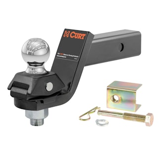 CURT 45143 RockerBall Cushion Hitch with 2 Ball (2 Shank, 7,500 lbs., 3 Drop)