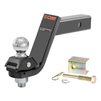 CURT 45144 RockerBall Cushion Hitch with 2 Ball (2 Shank, 7,500 lbs., 5 Drop)