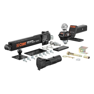 CURT 45190 RV Towing Starter Kit (Cushion Hitch, Sway Control, Echo Brake Controller)