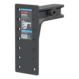 CURT 48349 Adjustable Pintle Mount (2-1/2 Shank, 20,000 lbs., 12-1/2 High, 10-3/4 Long)