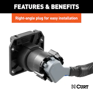 CURT 56070 7' Custom Wiring Extension Harness (Adds 7-Way RV Blade to ...