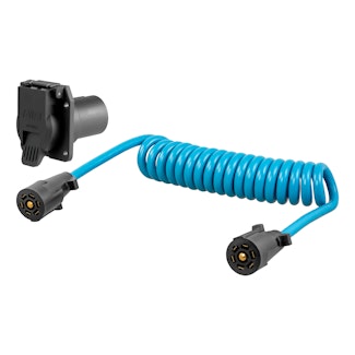 CURT 57284 8' Dinghy Towing Electrical Adapter & Socket (7-Way RV Blade, Fits USCAR)