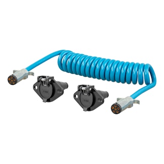 CURT 57286 8' Dinghy Towing Electrical Extension & Sockets (6-Way Round)