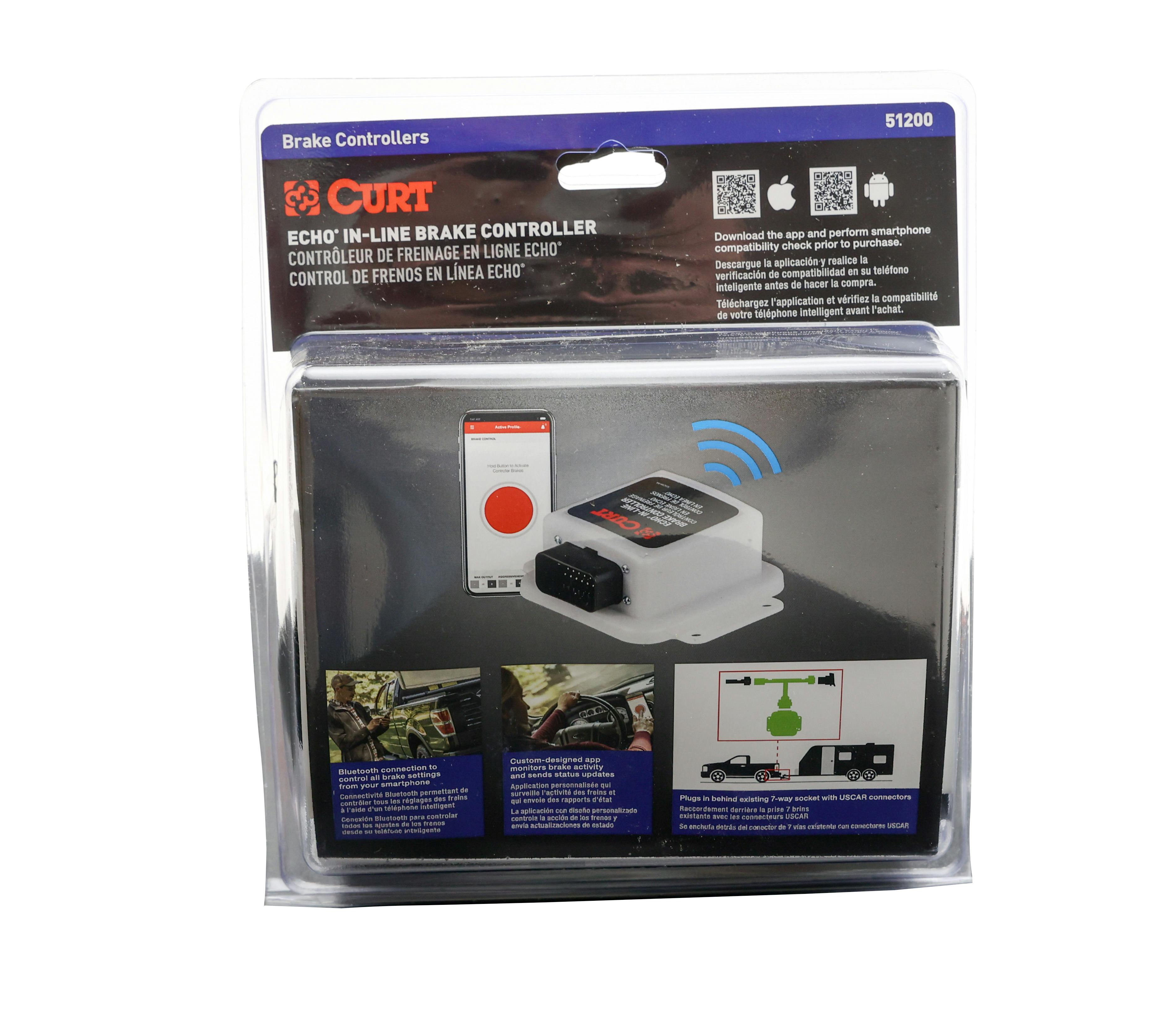 CURT 51200 Echo In-Line Trailer Brake Controller, Bluetooth