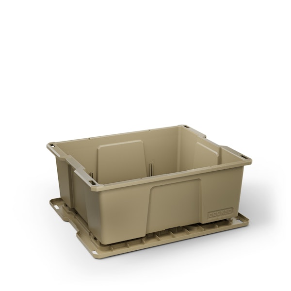 DECKED A0041-DBIN-TAN Single D-co Bin 32 - D-co bin with snap on lid - one (1) - all tan