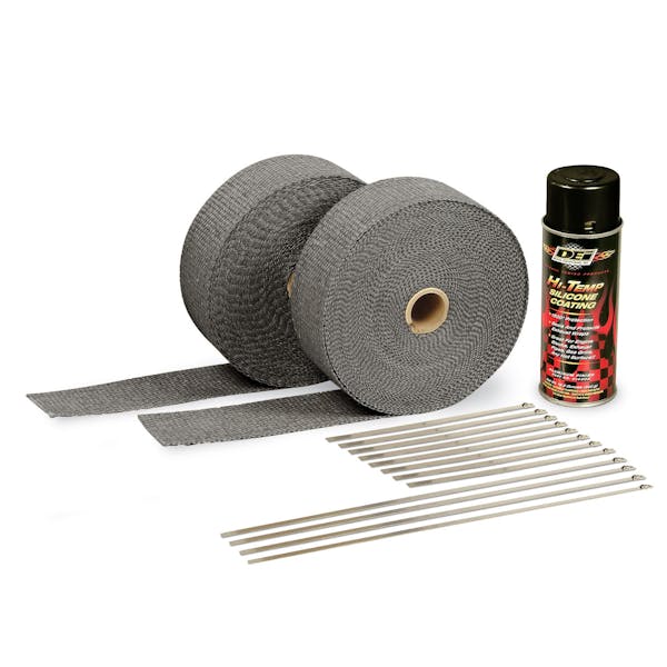 Design Engineering, Inc. 10110 Exhaust Wrap Kit - with Black Wrap & Black HT Silicone Coating