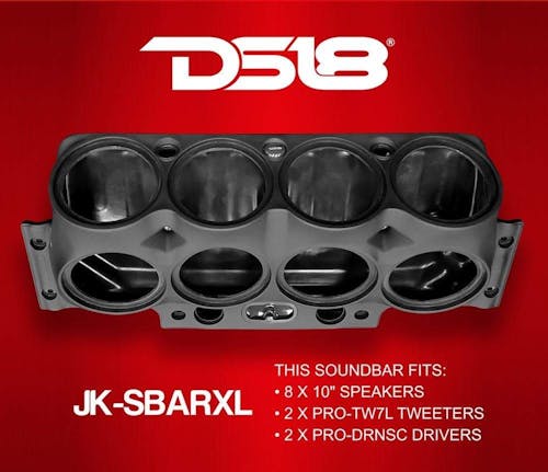 DS18 JK-SBAR10XL/BK Jeep Wrangler JK/JKU - Sbar 10 Inch Sound Bar System