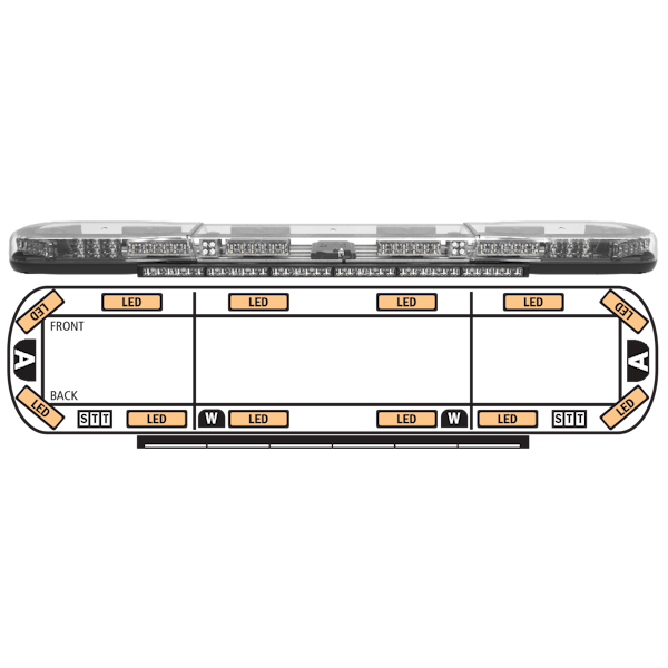 ECCO 14-00002-E Axios 14 Series Modular LED Lightbar (54", 12 LEDs, DropLock Power Rails)