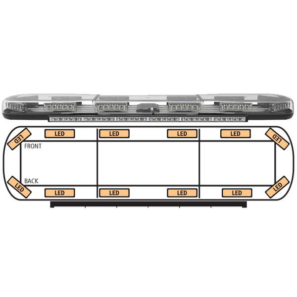 ECCO 14-00006-E Axios 14 Series Modular LED Lightbar (48", 12 LED/Safety, DropLock Power Rails)