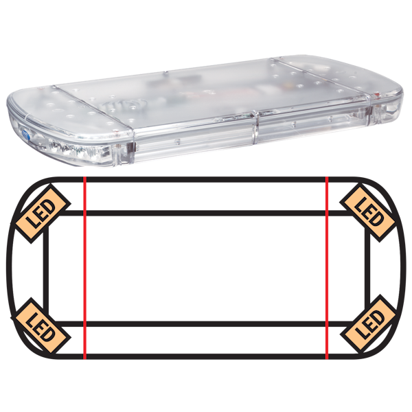 ECCO 15-01423-E StreetLazer 15 Series LED Minibar (23", 4 Reflective LEDs, Amber)