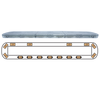ECCO 15-00039-E StreetLazer 15 Series LED Lightbar (54", 8 Optic LEDs, 7 Safety Director, Amber)