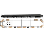 ECCO 27-00007-E 27 Series LED Lightbar (52", 10 LEDs, 2 STT, 2WL, Black Top Lens, Amber)