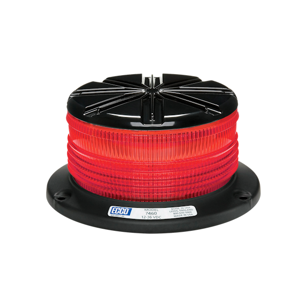 ECCO 7460R Reflex 7460 Series LED Warning Beacon (3-Bolt Mount, Red Lens)