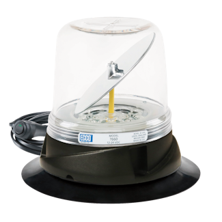 ECCO 7660CA-VM RotoLED 7660 Series Hybrid LED Warning Beacon (Vacuum-Magnet/Amber, Clear Lens)
