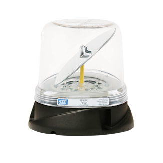 ECCO 7660CA RotoLED 7660 Series Hybrid LED Warning Beacon (3-Bolt Mnt/Amber LED, Clear Lens)