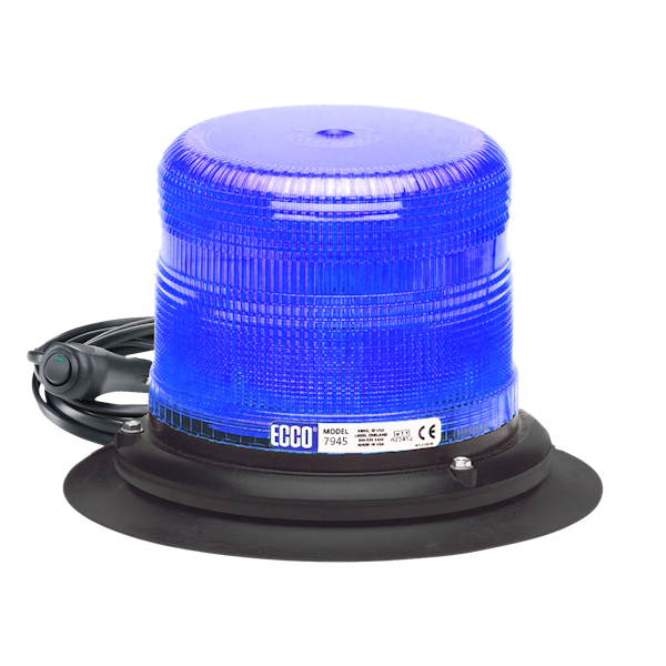 ECCO 7945B-VM 7945 Series Low-Profile LED Strobe Beacon (Vacuum-Magnet Mount, Blue)