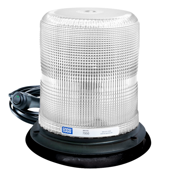 ECCO 7950C-VM Pulse II 7950 Series Medium-Profile LED Beacon (Vacuum-Magnet Mount, Clear)
