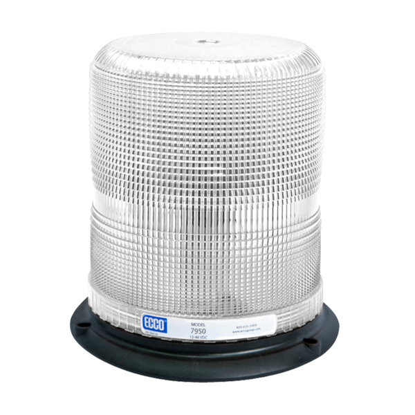 ECCO 7950C Pulse II 7950 Series Medium-Profile LED Beacon (3-Bolt Mount, Clear)