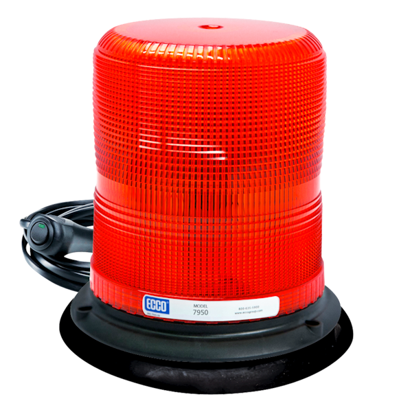 ECCO 7950R-VM Pulse II 7950 Series Medium-Profile LED Beacon (Vacuum-Magnet Mount, Red)