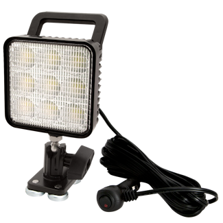 ECCO EW2451-MG EW2400 Series Square LED Worklamp (9 LED/Switched/Flood Beam/Magnet Mnt/Handle)