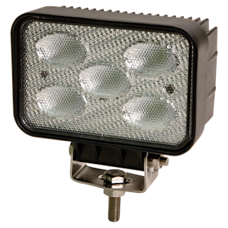 ECCO EW2501 EW2500 Series Rectangle LED Worklamp (5 LED/Flood Beam/1-Bolt Mount)