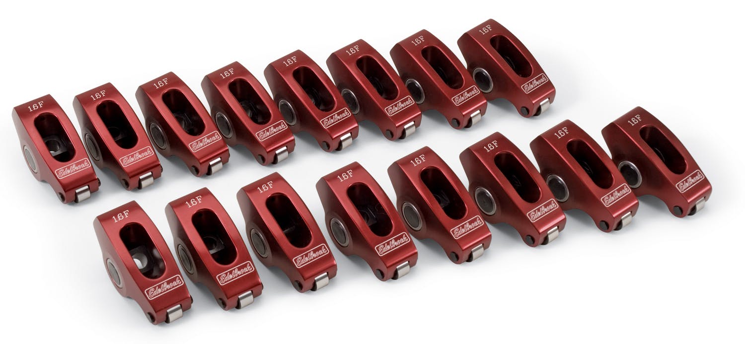 Edelbrock 77780 Red Roller Rockers for Small-Block Ford 3/8