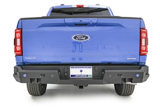 Fab Fours FF21-W5051-1 Premium Rear Bumper W/Pre-Drilled Sensor Holes; Matte Black Powder Coat