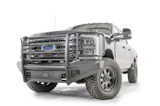 Fab Fours FS23-Q5960-1 Black Steel Elite Front Bumper with Full Grill Guard